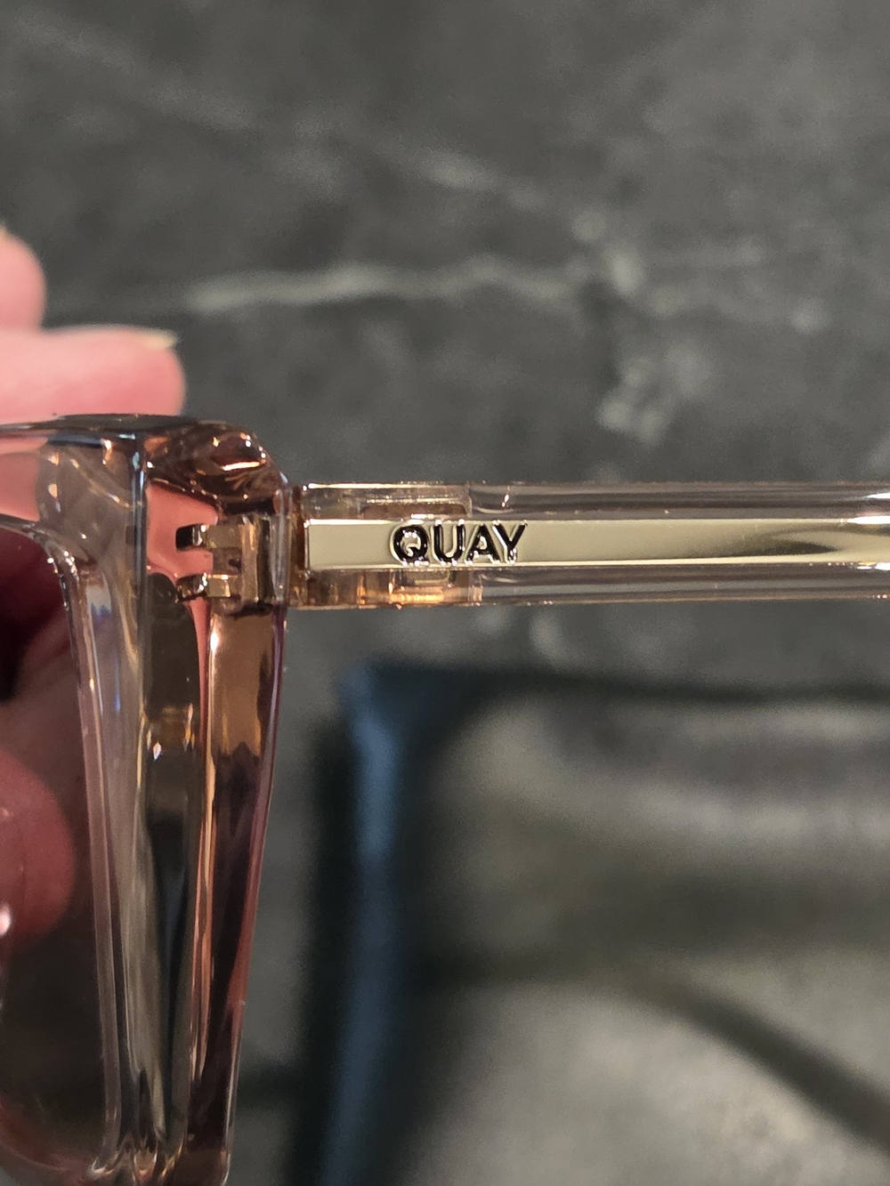 Quay Australia Clear Pink Frame Sunglasses with Brown Gradient Lenses - Picture 2 of 3